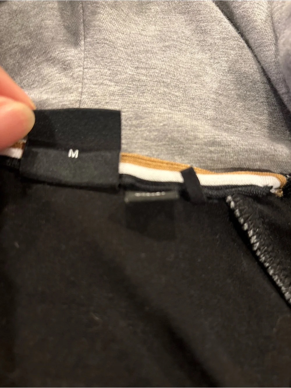 BOSS Black Zip-Up Hoodie with Subtle Piping